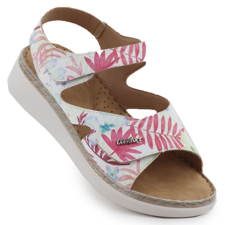 EVento Naisten sandaalit kiilassa valkoisilla kukilla tapahtuma valkoinen