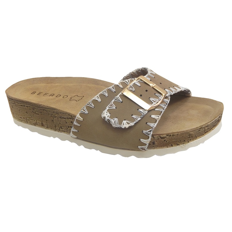 Befadon naisten tossut 158d275 nahka beige