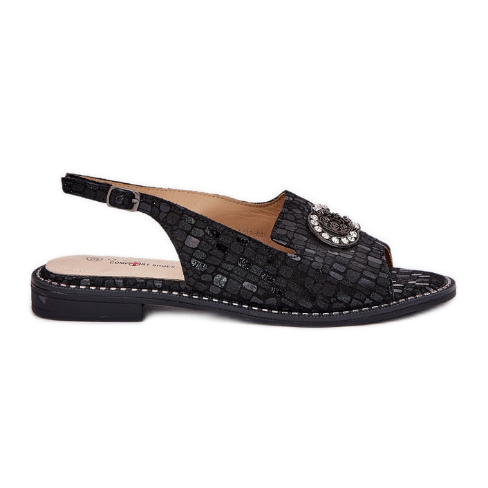 S.Barski Nahka-sandaalit, joissa on litteä korko S. Barski Kv51-096 Musta