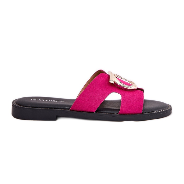 Vinceza Flat -Proted Women's Flip Flops kanssa Vincezin sisustus 17381 Fuksia vaaleanpunainen