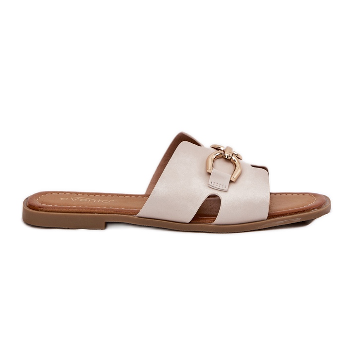 EVento Naisten litteät flippit koristeellisilla yksityiskohdilla beige