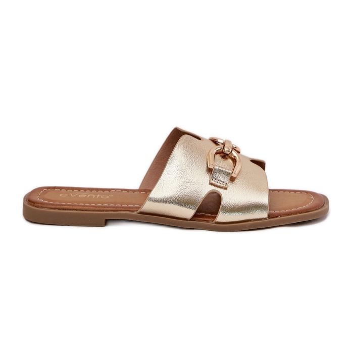 EVento Naisten litteät flopsit koristeellisella kultaisella yksityiskohdilla kultainen