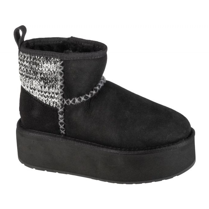 EMU Australia Stinger Knit Flatform W13143-Blak Shoes musta