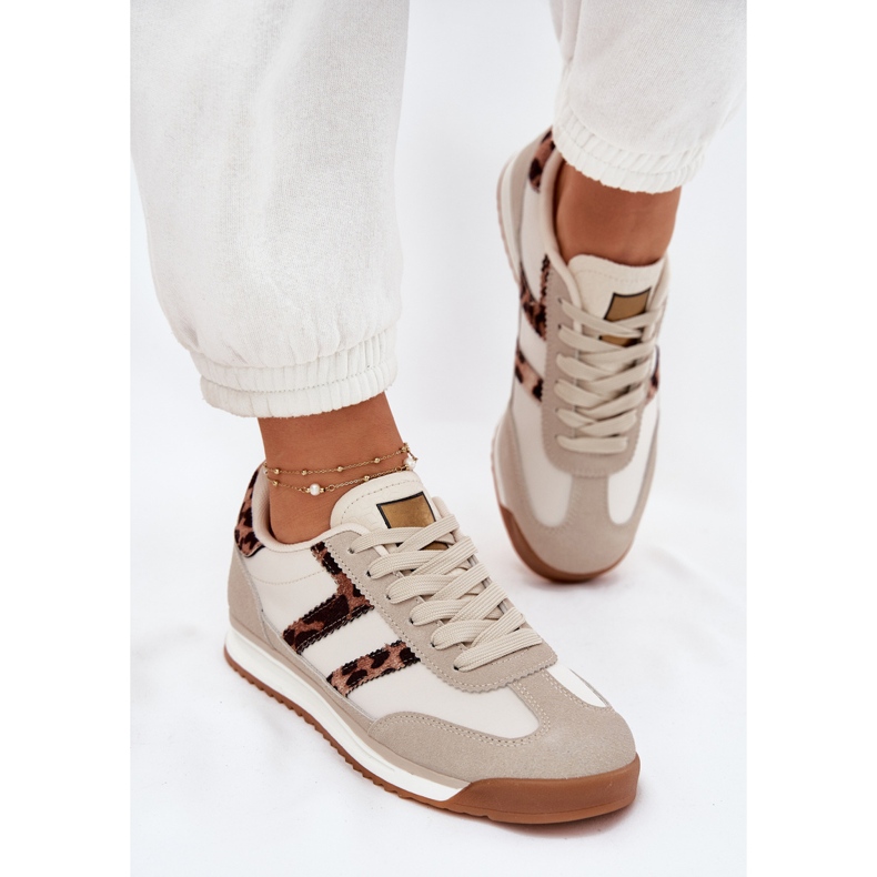 Mataret lenkkarit naisten beige leopardipainatus