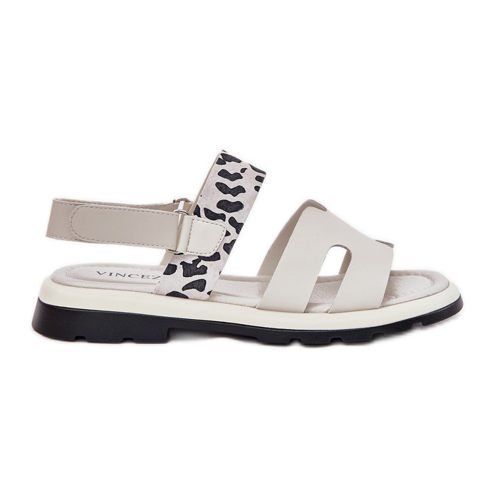 Vinceza 66780 beige leopardi sandaalit litteillä korkokengillä
