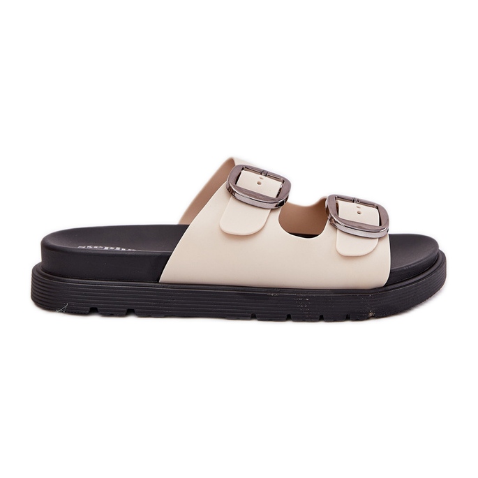 Naisten flip flops soljella laiturilla beige