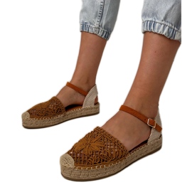 Brown Espadrilles Openwork -sandaalit ruskea Brown Espadrilles Openwork -sandaalit ruskea