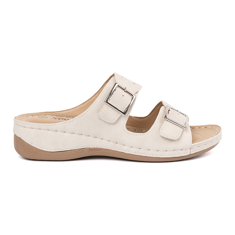 Seastar Tohvelit matalalla kiilalla kiinnittimillä beige