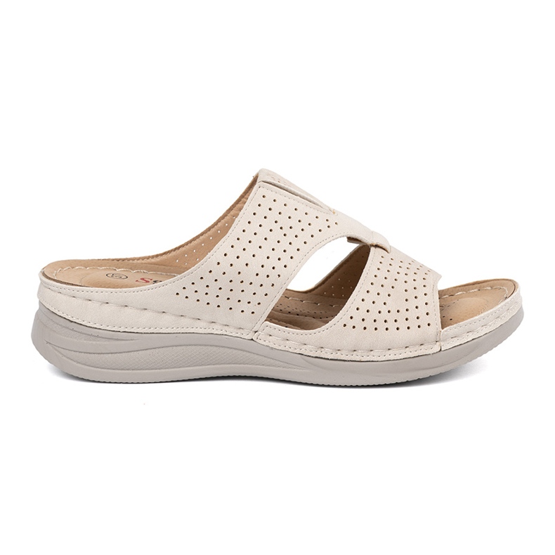 Seastar Kevyt -beige mukava leikattu -out -flip flops