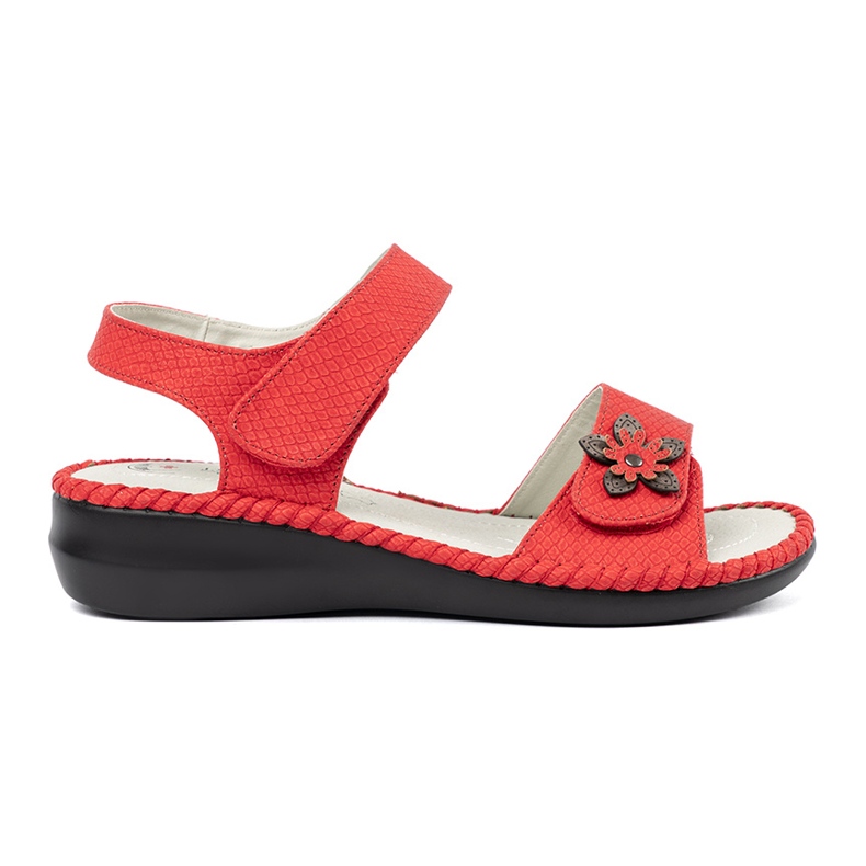 J. Star Punaiset sandaalit, joissa on nahka punainen