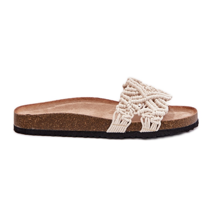 Naisten flip flops Cork -alustalla beige