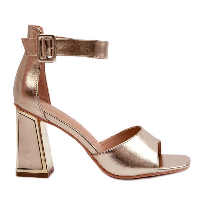 Evento Tyylikkäät naisten kultaiset korkeakorkoiset sandaalit kultainen