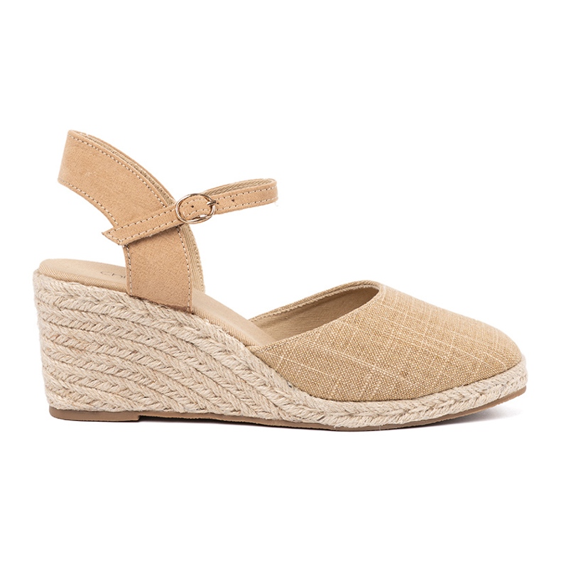 Shelvt Beige -sandaalit espadrilles kiilalla