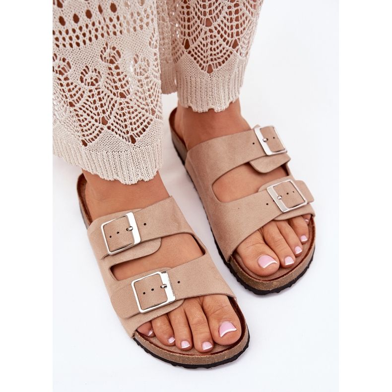 Naisten flip flops Cork -alustalla beige -soljet
