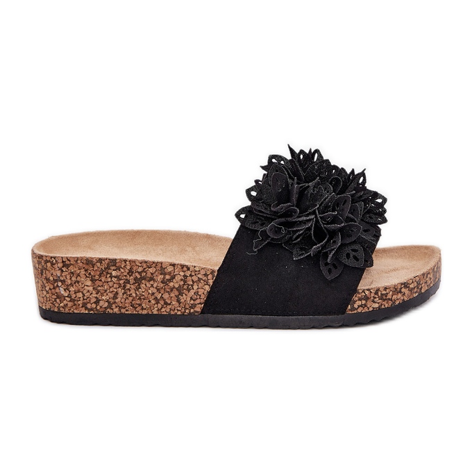 Naisten flip flops Cork -alustalla musta