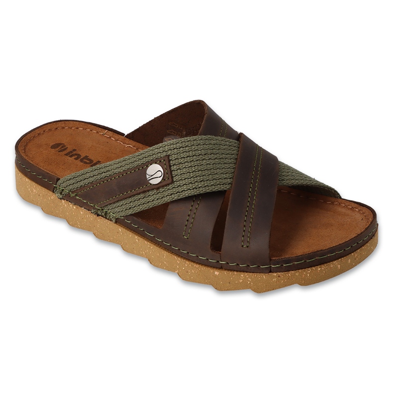 Inblu miesten tossut 158M023 ruskea ja vihreä