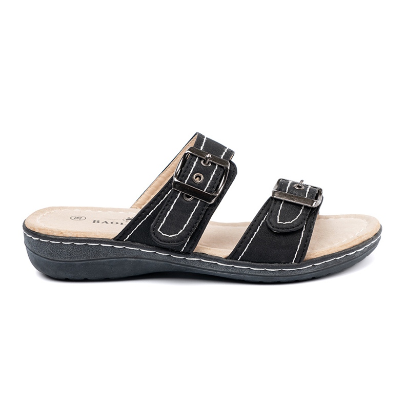 Shelvt Mustat naisten flip flops solkilla