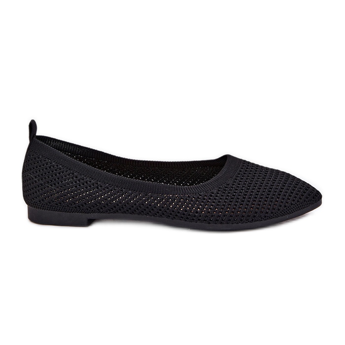 Naisten mesh Material Ballerinas Black musta