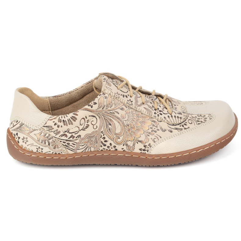 Olivier Paljain jaloin nahkakengät Thalia minimalistiset kengät tulosta beige