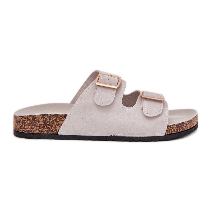 Boto Naisten flip flops, jossa on kultaiset kiinnittimet ja harmaa luner -ompelu