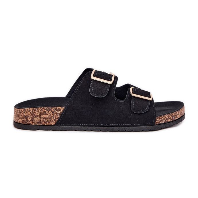 Boto Naisten flip flops, jossa on kultaiset kiinnittimet ja mustat luner -ompelut