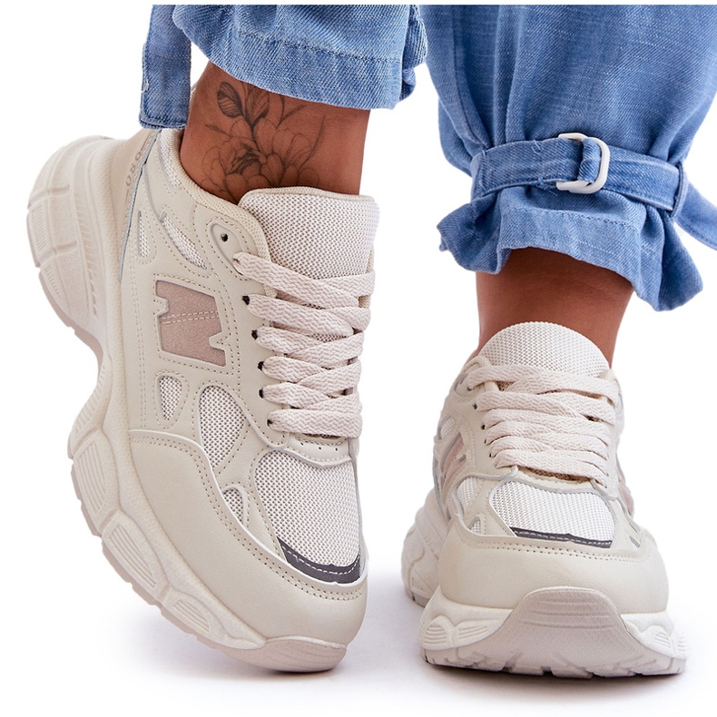 Naisten urheilukengät beige -verkkoon