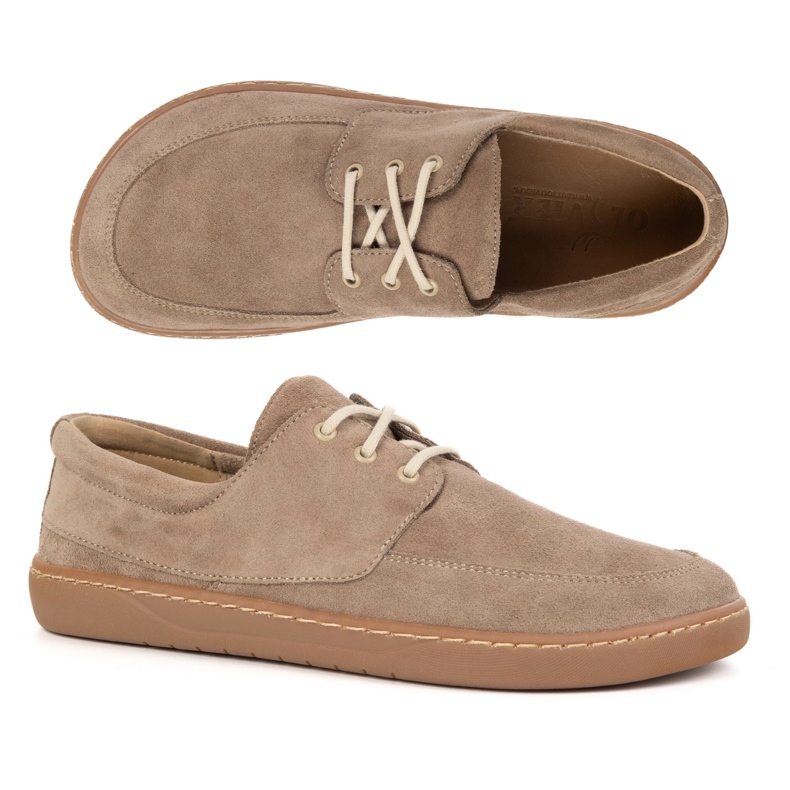 Olivier Naisten mokkasiinit Barefoot 0797W - Puolan pitsi -uP -nahkakengät beige