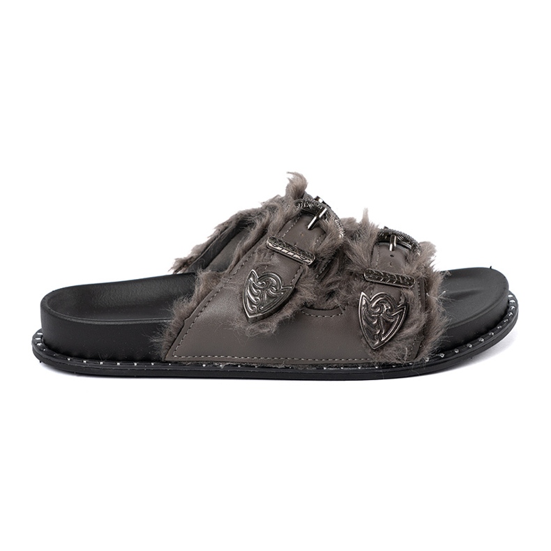 Shelvt Harmaa flip flops turkista ja nastat