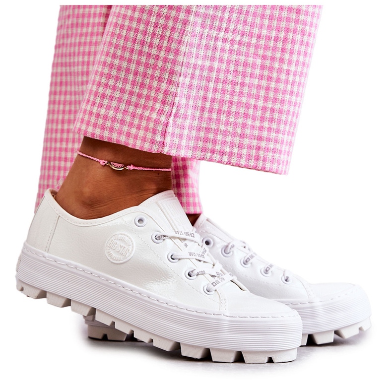 Big Star Maalattu naisten lenkkarit iso tähti KK274045 valkoinen