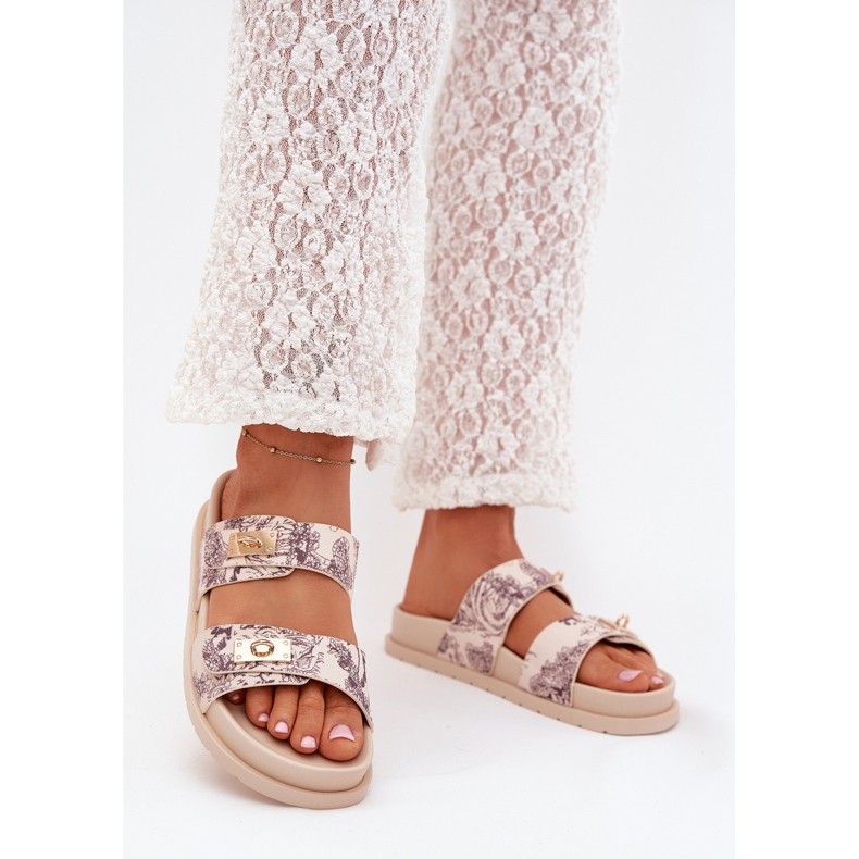 Boto Kuvioidut naisten flip flops lavalla beige Sorina
