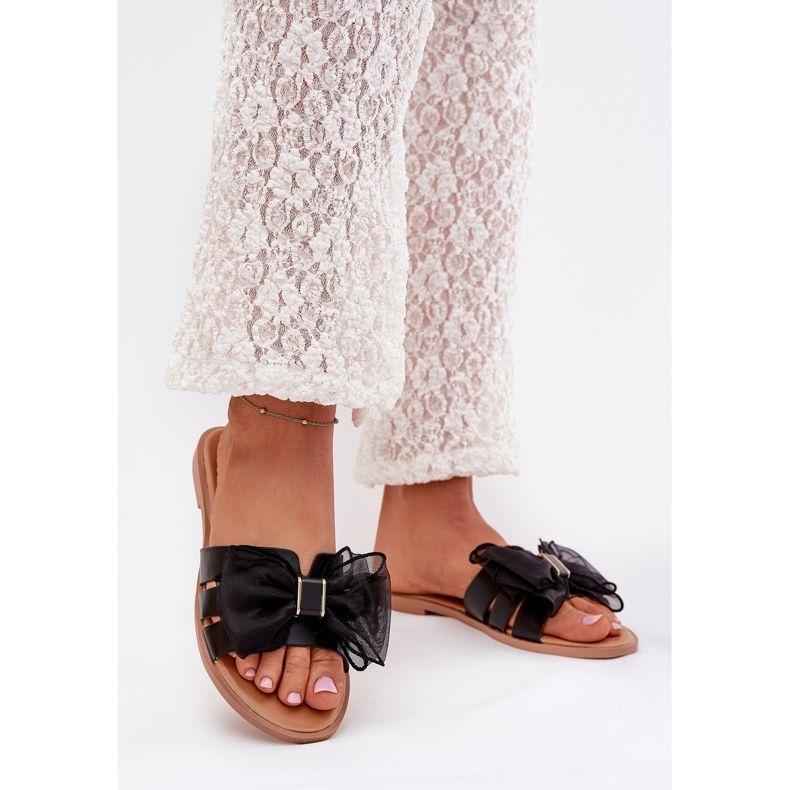 Boto Litteät naisten läpimurtot, joissa on tylli keula mustalla taniralla