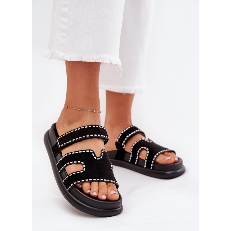 Boto Naisten flip flops koristeella lavalla Black Dlyna musta