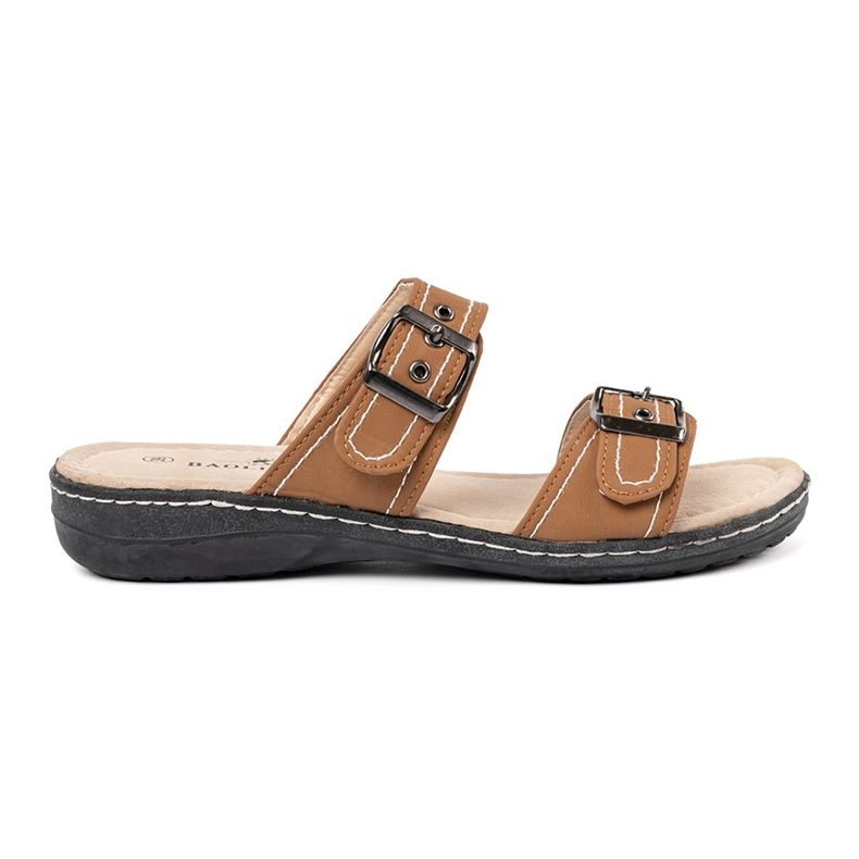 Shelvt Ruskeat naisten tossut hopea -soljilla