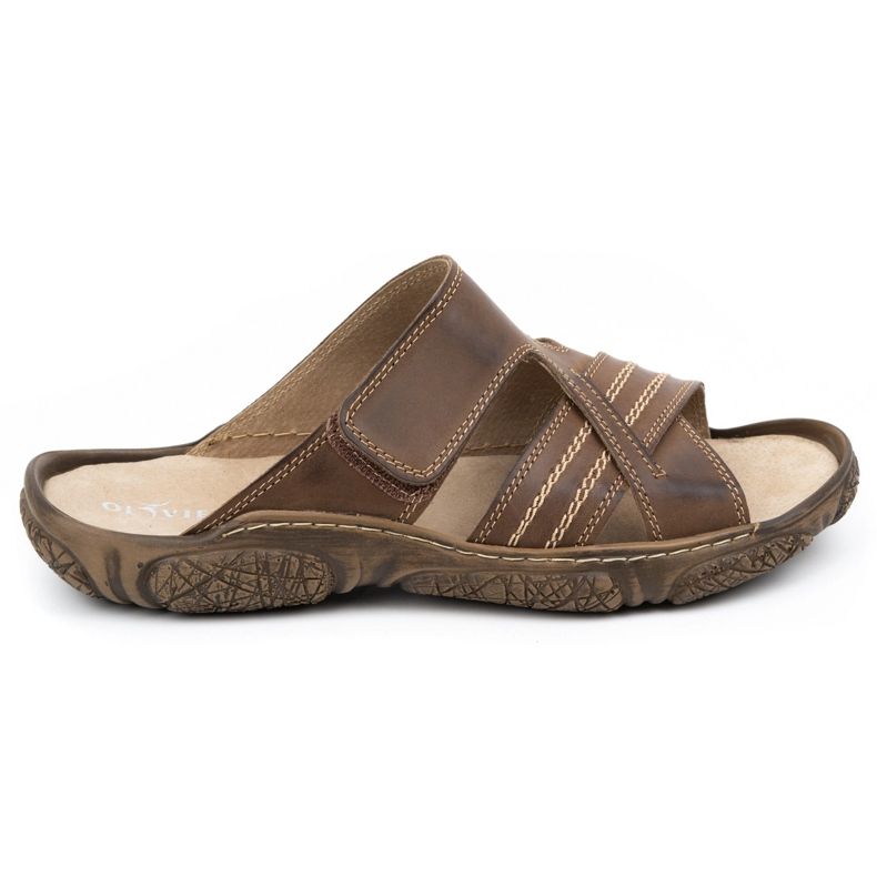 Olivier Miesten nahkatohvelit 680 mme tummanruskea