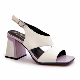 S.Barski Naisten korkeakorkoiset sandaalit, valkoinen D&amp;A MR38-153