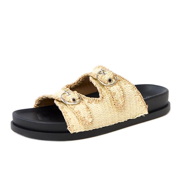 Beige punotut läpät sameli -solki