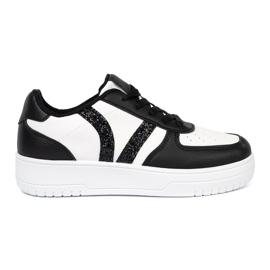 Shelvt Tyylikäs mustavalkoinen lenkkarit kimaltelevilla inserteillä