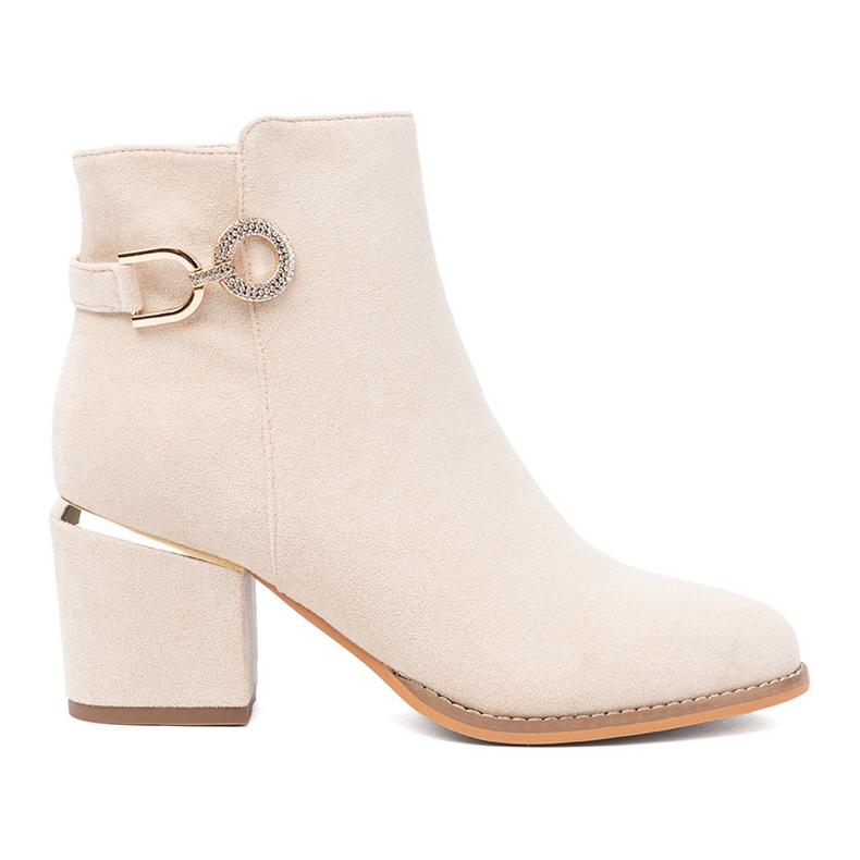 Shelvt Kevyet beige -saappaat postilla koristeellisella puristimella