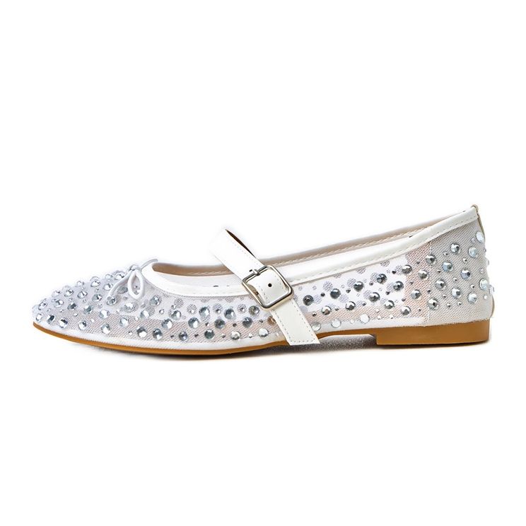 Valkoiset mesh balleriinit elasidikiteillä valkoinen