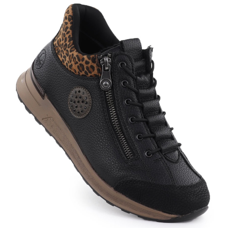 Naisten saappaat, jotka on eristetty mustalla Rieker N1457-00