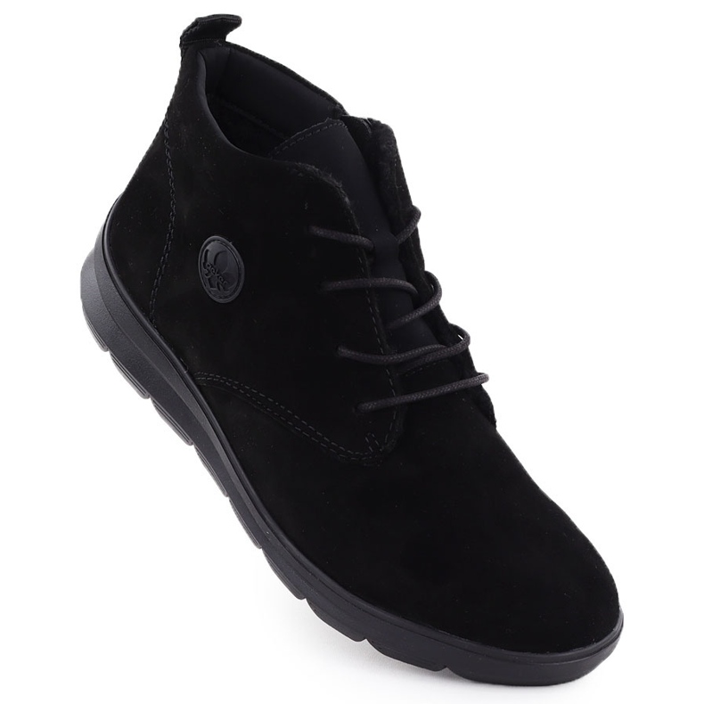 Naisten nahka saappaat Musta Rieker Z0022-00