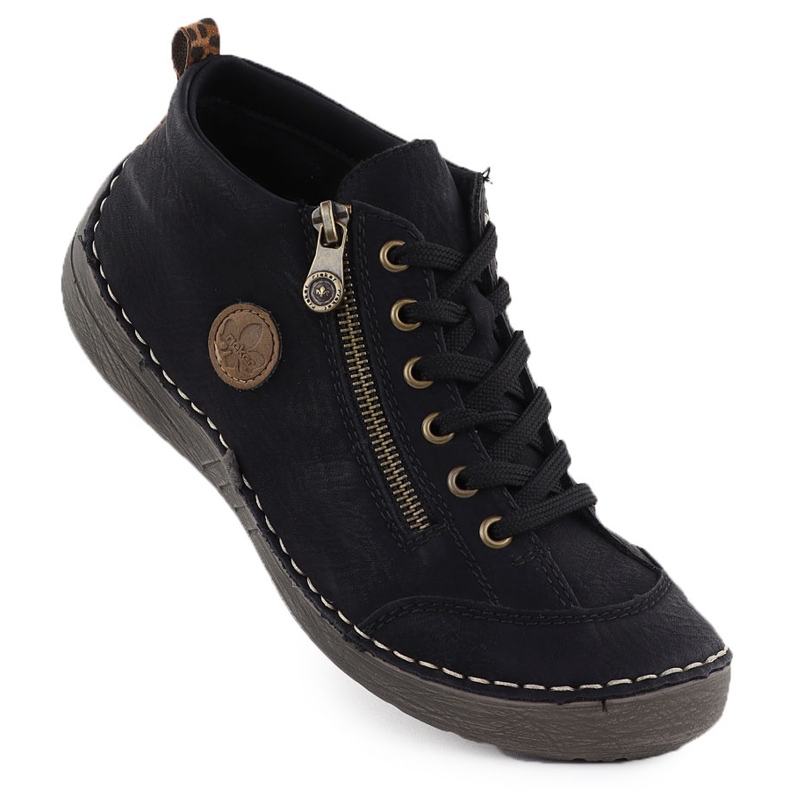 Naisten mukavat mustat saappaat Black Rieker 52514-00