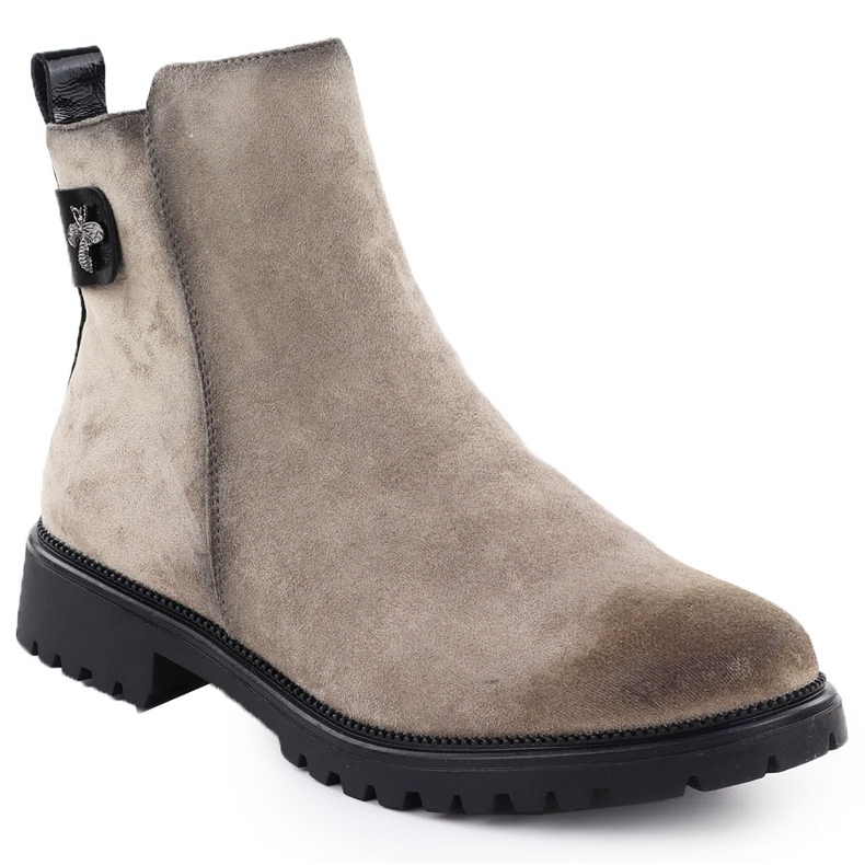 Naisten mokkanahka saappaat Khaki Potocki 19314 vihreä