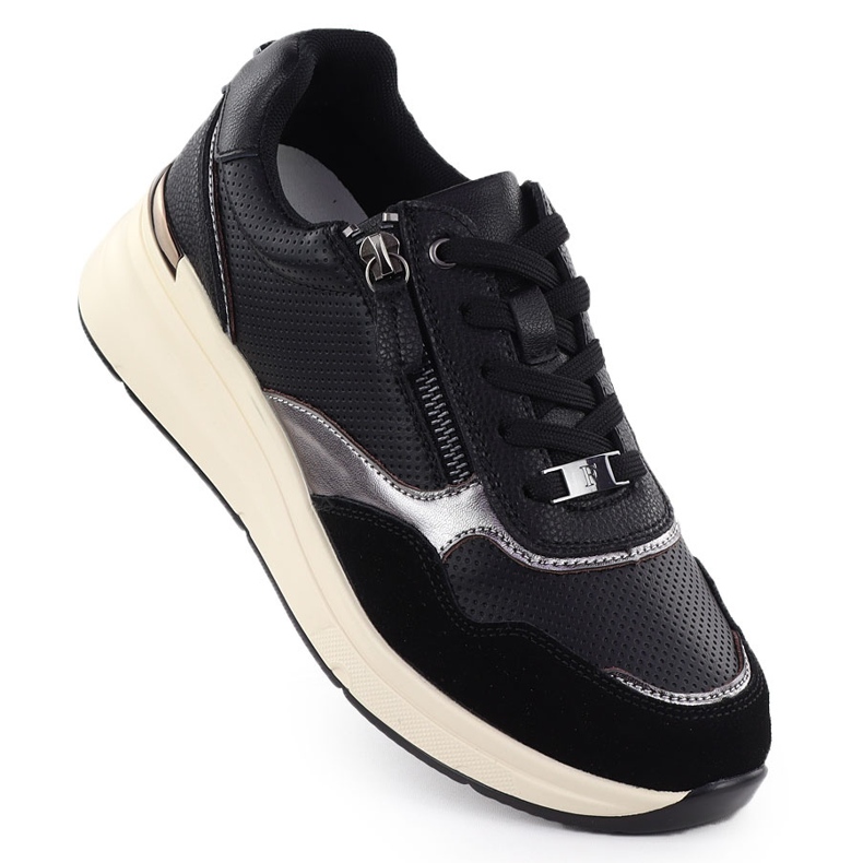 Nahkametalliset naisten kengät Musta Filippo DP7105/25