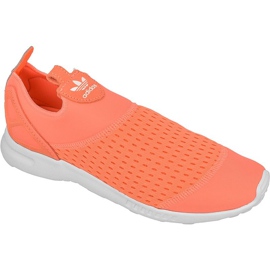 Kengät adidas ORIGINALS ZX Flux ADV Smooth Slip On W S75740 valkoinen oranssi