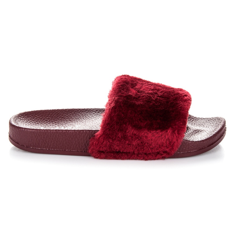 L. Day Burgundinpunaiset tossut turkisella punainen