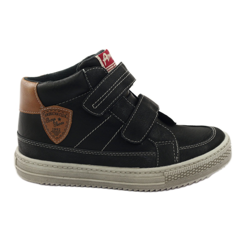 American Club Sports BOYS mustat velcro 17191 nilkkurit