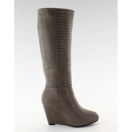 Saappaat tikattu ylempi BL3575 harmaa ruskea monivärinen