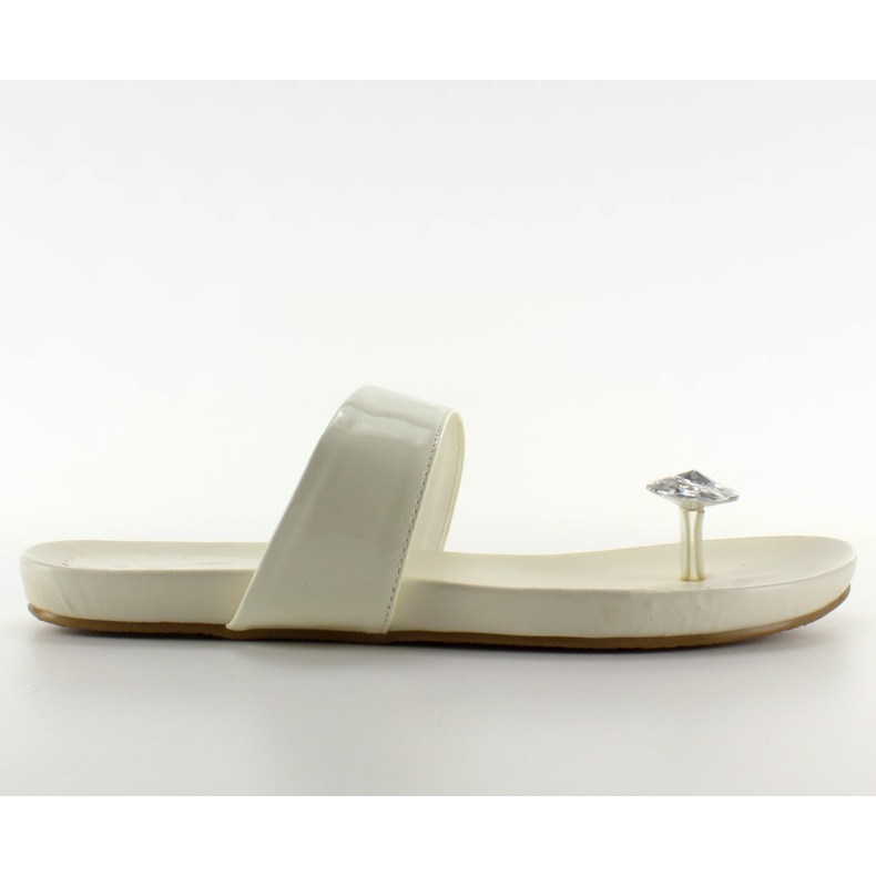 Alkuperäiset varvastossut 809-1 valkoiset ruskea