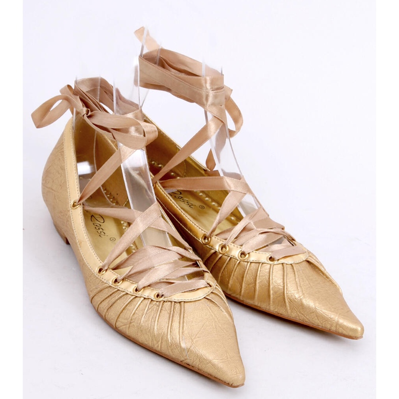 Ballerinat nauhalla nilkan ympärillä 391029-2 pronssi keltainen